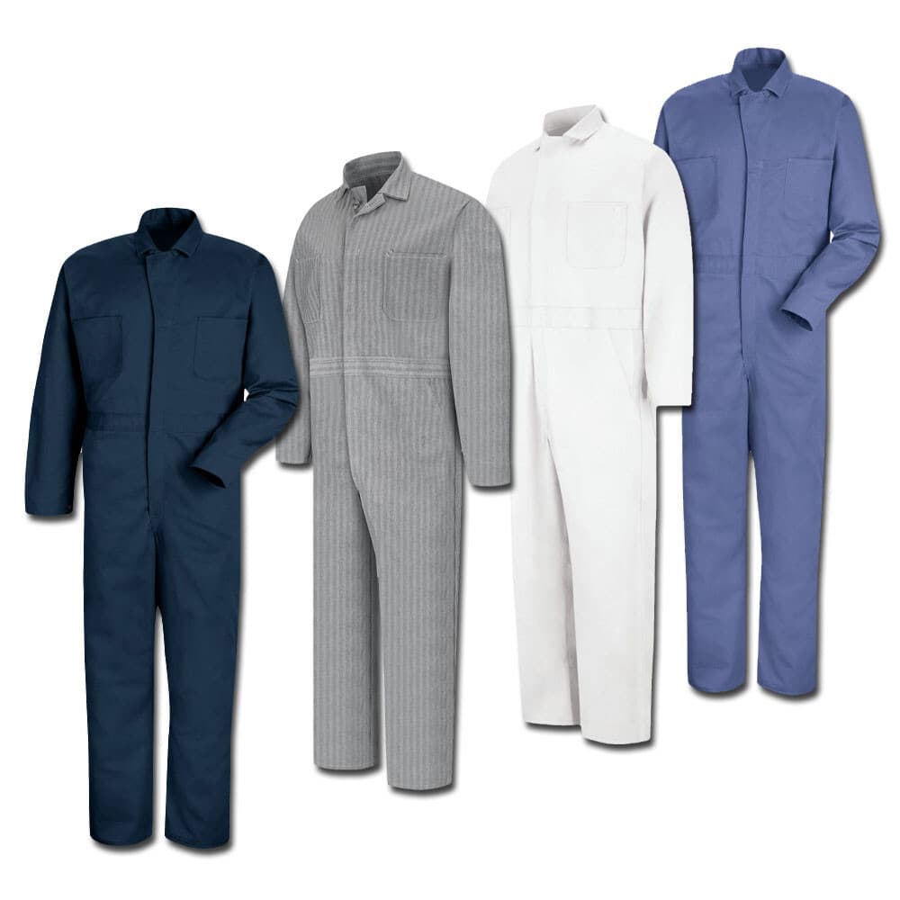 NEW Red Kap Men's Button Front Cotton Work Coveralls - 4 colors - CC16 Uniform