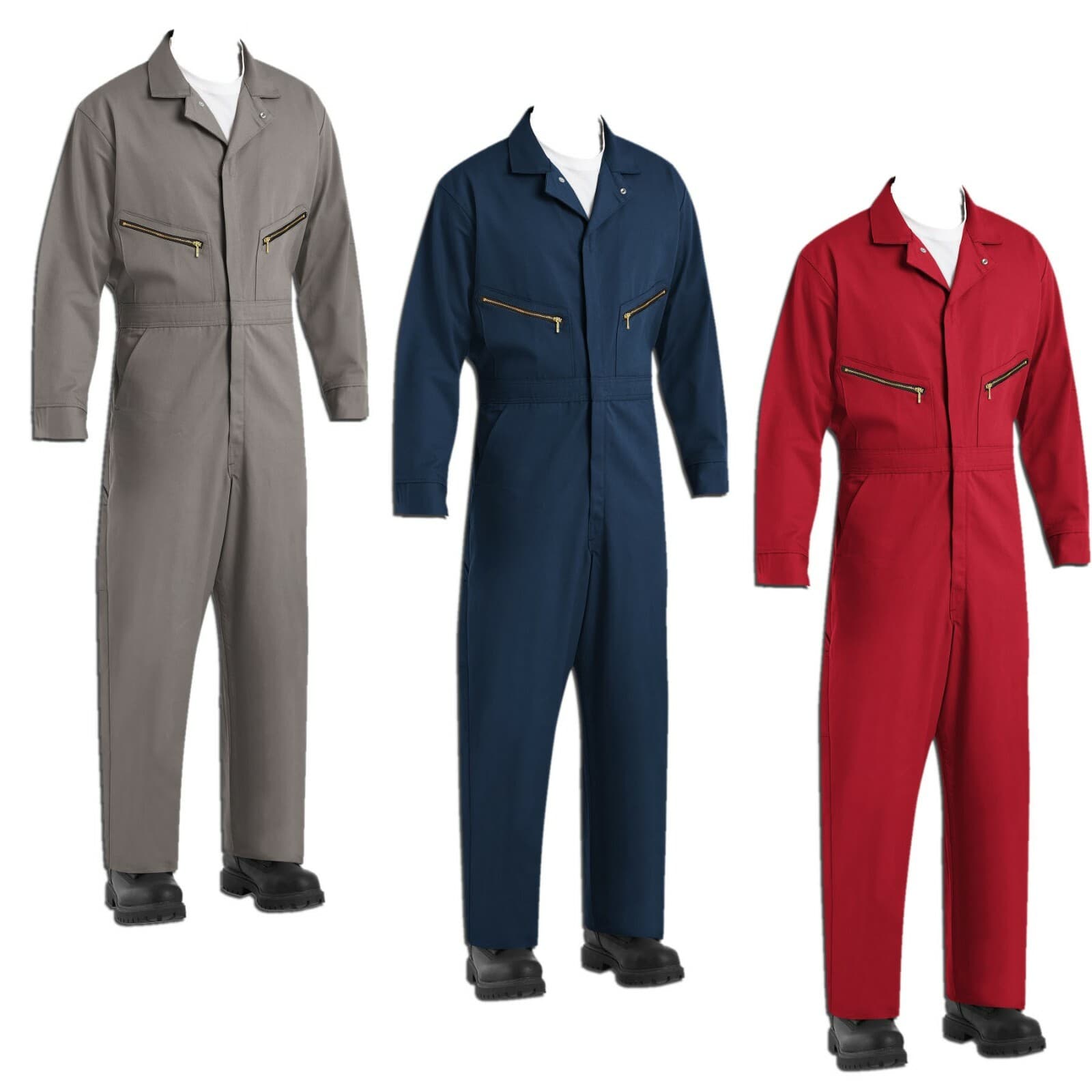 NEW Red Kap Men's Zip-Front Cotton Coveralls Industrial Work Uniform CC18