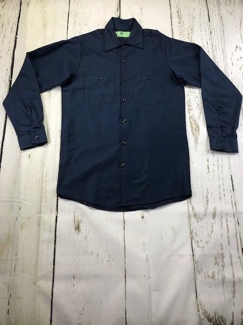 New REED Industrial Navy Work Shirt Long Sleeve 100 Cotton IN PACKS of 1or 2