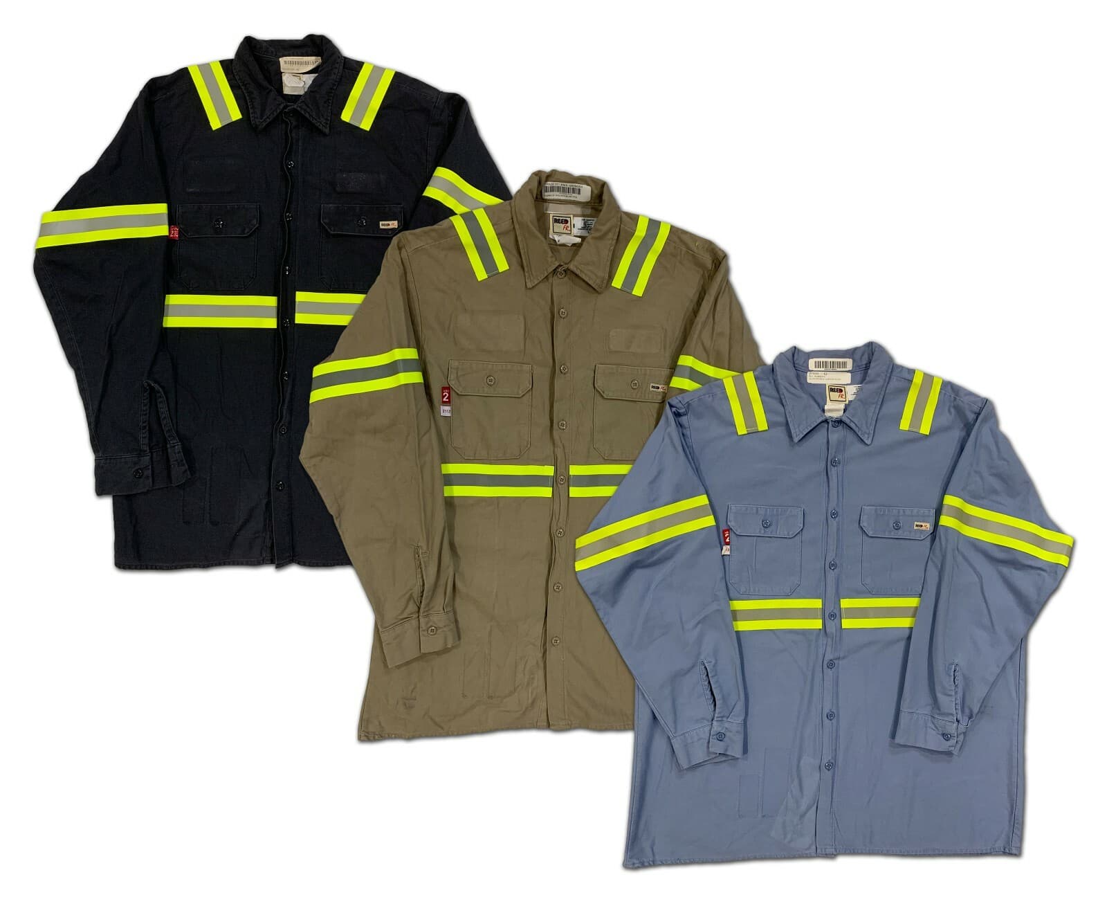 Reed Flame Resistant Hi Vis Work Shirt Reflective Enhanced Visibility Industrial