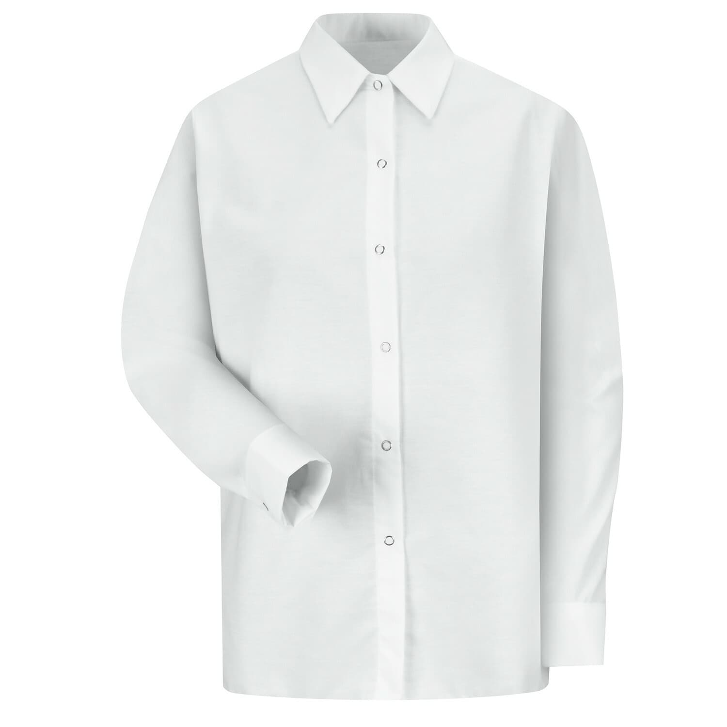 Red Kap Work Shirt Solid Color Pocketless Women's Industrial Uniform Long Sleeve