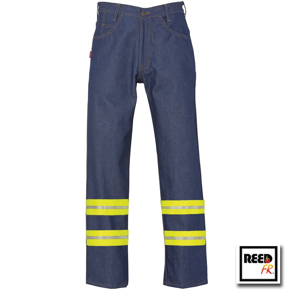 Flame Resistant Hi Vis Clothes Jeans Reed 100 FR Cotton Reflective Work Uniform
