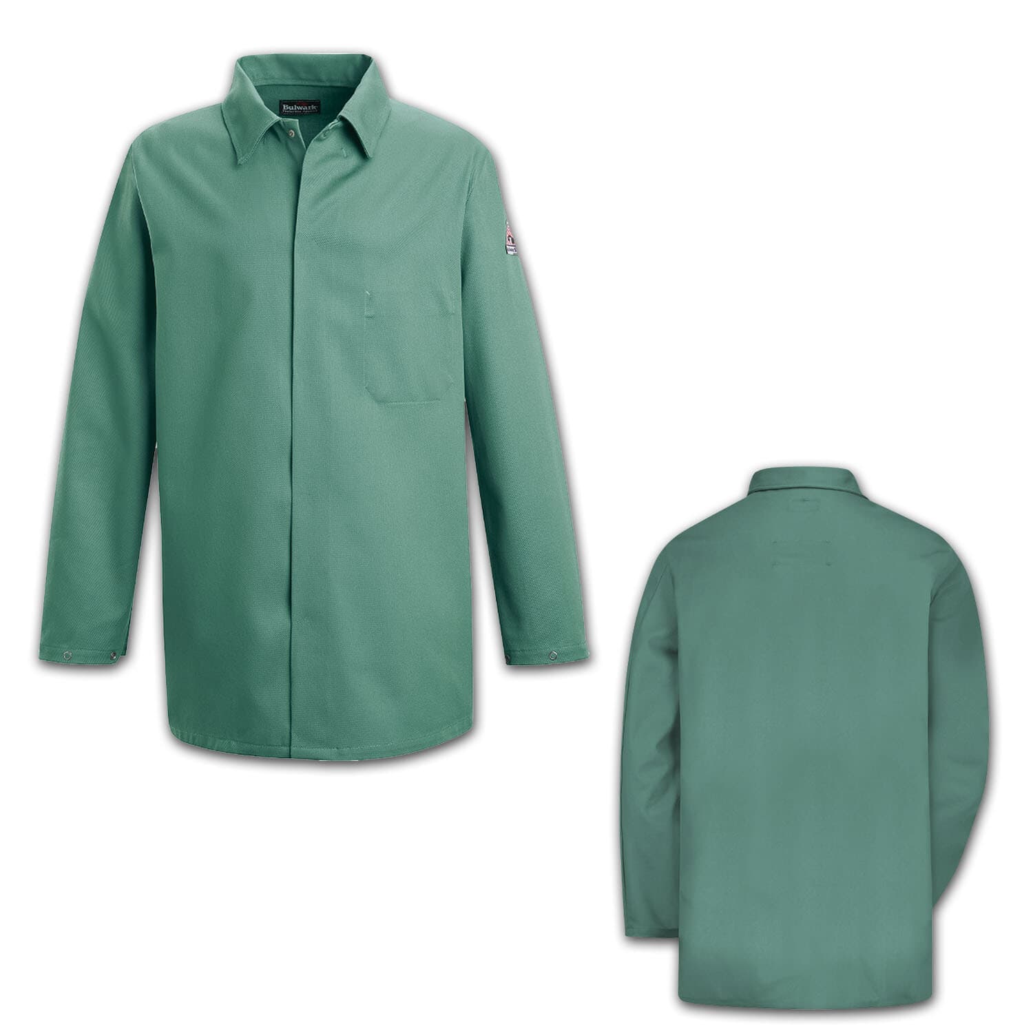 Bulwark Flame Resistant Clothes Midweight Work Coat EXCEL FR Visual Green KEW2VG