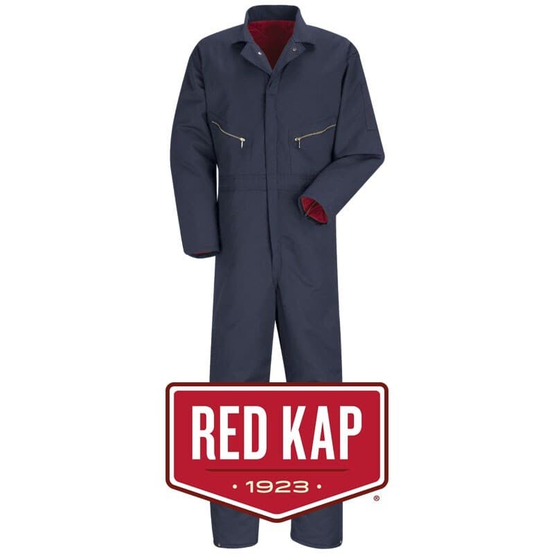 Red Kap Insulated Coverall Navy Blue Twill Industrial Work Uniform CT30