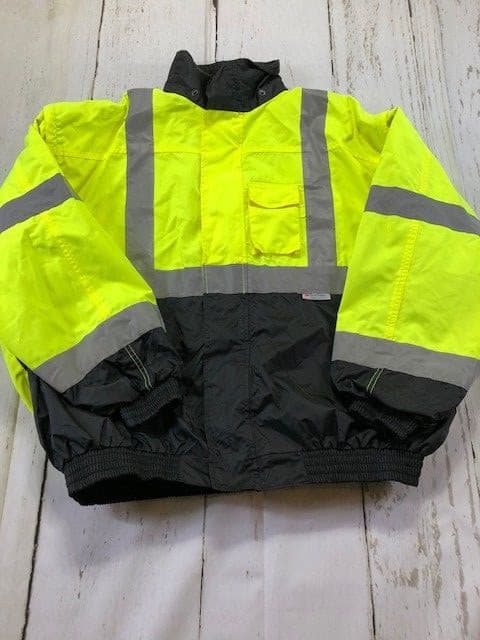 OccuNomix LUX-TJBJ-B Class 3 Premium 4-In-1 Black Bottom Bomber Jacket - Yellow