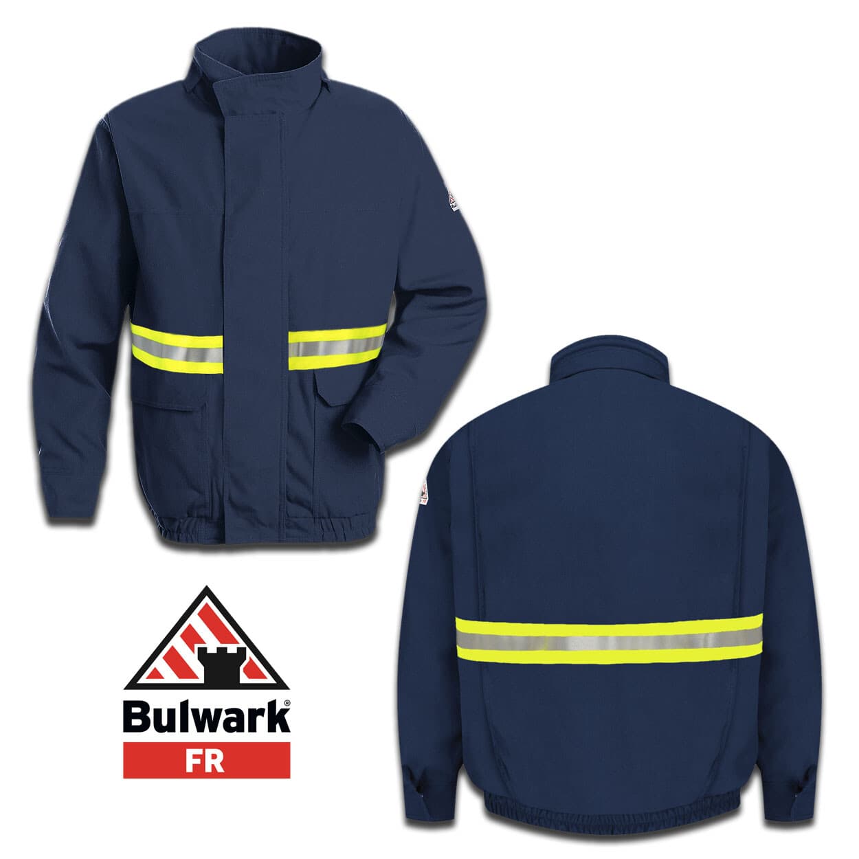 Bulwark Flame Resistant Reflective Hi Vis Lightweight Bomber Jacket FR JNJ8NV