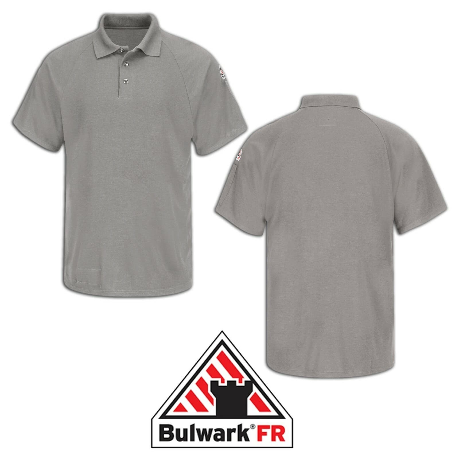 Bulwark FR Polo Lightweight Classic CoolTouch Flame Resistant Uniform Gray XL