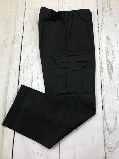 Work CARGO Pants Black Industrial Uniform w/ FLEX Waist -65/35- by REED New