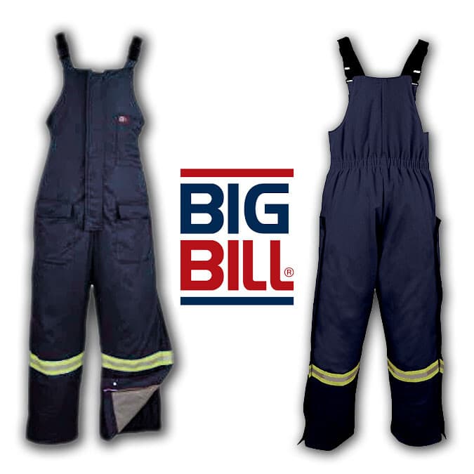 Big Bill Flame Resistant Clothes FR Bib Insulated Overall Hi Vis Reflective 2XL