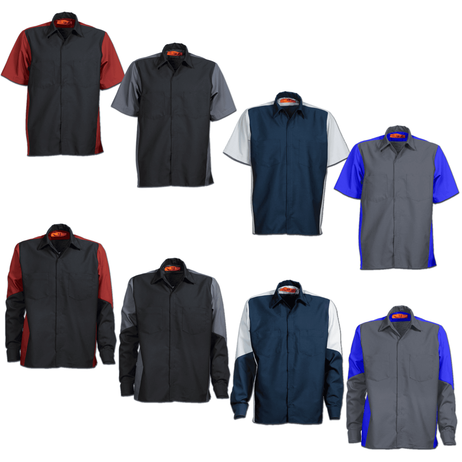 NEW Reed Work Shirts Two Tone Crew Button Down Mechanic Technician Auto Uniform